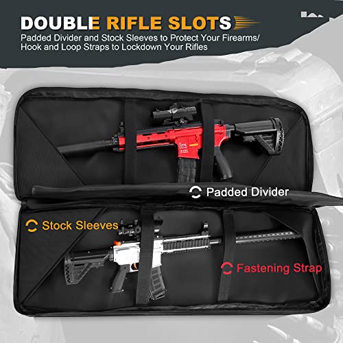 PERFBAGS Soft Rifle Case 36 inch, Tactical Long Double Rifle Backpack Gun Bag for Hunting Shooting Range, Transportation with Lockable Zipper and Molle System - Thumbnail 2
