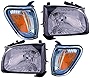 APA Replacement Headlight Signal Lamp Combination Set for 2001 2002 2003 2004 Tacoma Pickup with Bulbs Pair