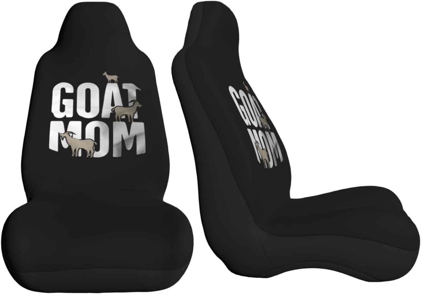 Goat Mom Universal Truck SUV Car Seat Cover Set of 2 Car Interior Seat Covers Black