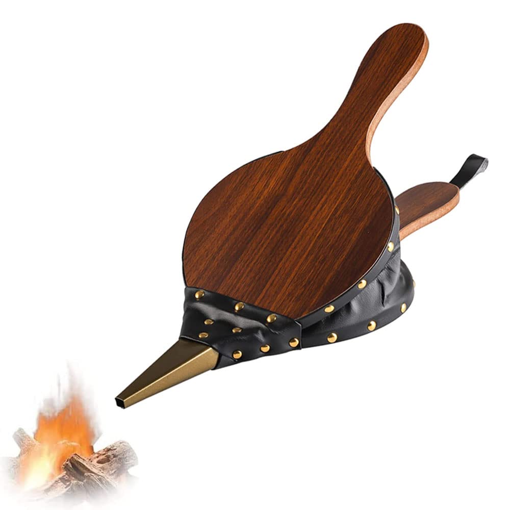 Soffietto Manuale In Legno Per Camino E Barbecue - Soffiatore Per Accendere Fuochi All'aperto - Foto 4