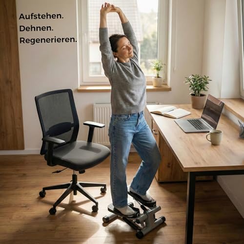 Niceday Mini Stepper für Zuhause, 2-in-1 Up-Down Stepper mit Power Ropes – Leiser Trainer bis 100kg für effektives Bein/Arm/Po Training, Widerstand einstellbar – Platzsparendes Home Fitnessgerät