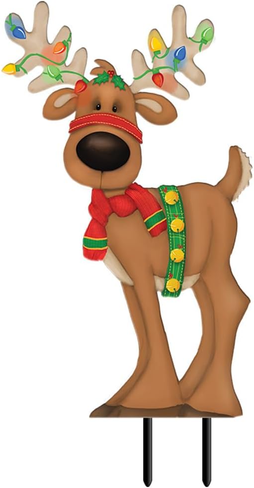 Briarwood Lane Reindeer in Lights Metal Yard Art