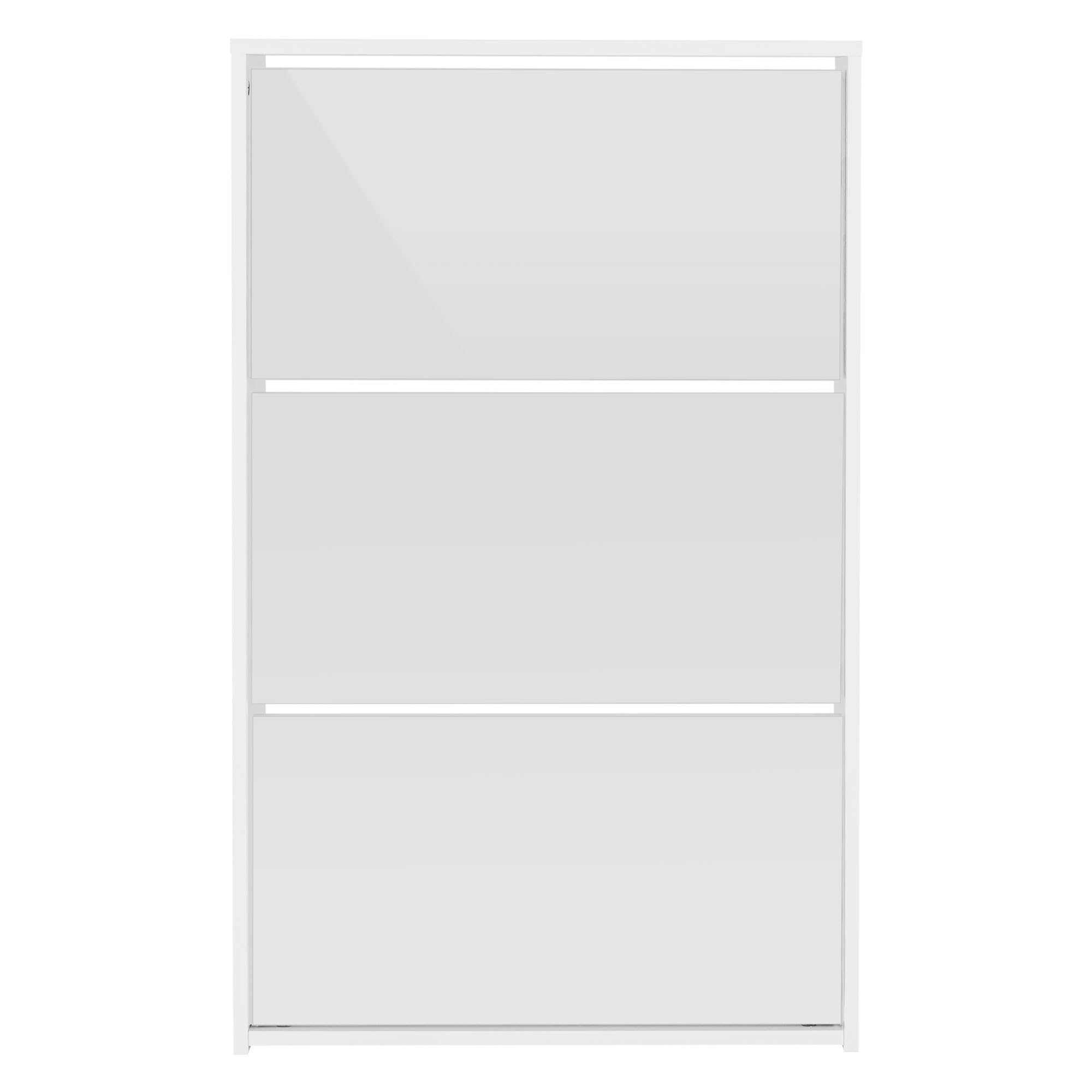 ML-Design Modern Shoe Cabinet with 3 Compartments for 9 Pairs of Shoes, Mirrored, White, 63 x 17 x 113 cm, Made of Wood, Schuhkipper Shoe Rack, Shoe Rack Shoe Rack ML-Design Modern Shoe Cabinet with 3 Compartments for 9 Pairs of Shoes, Mirrored, White, 63 x 17 x 113 cm, Made of Wood, Schuhkipper Shoe Rack, Shoe Rack Shoe Rack