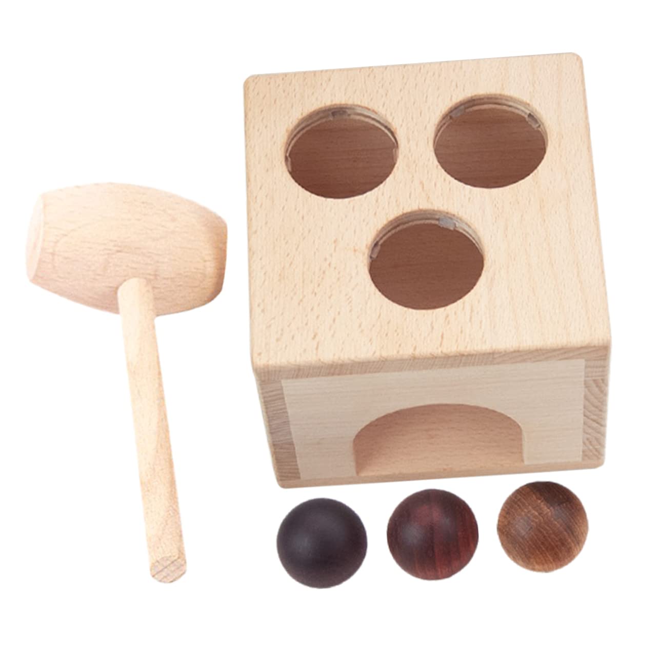 Hemobllo Giocattolo Educativo Knock Balls in Legno Liscio per Bambini 1-3 Anni, Set per Sviluppo Coordinazione Occhio-Mano e Abilità Sociali, Gioco Didattico Montessori per Casa