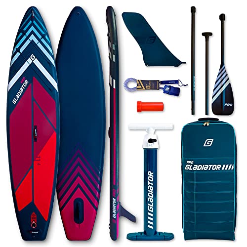 Gladiator Pro 11.4 Red Inflatable Paddle Board - 26 Psi Ultimate Technology 11.4Ft Perfomance Stand Up Paddleboard - 4.75" Thick Paddle Boards W/Accessories - Ultra-Light Inflatable Sup Board #TOP5