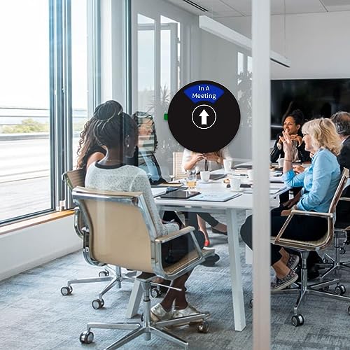 Image of Office Door Sign, Do Not Disturb /Out of Office /In a Meeting /Please Knock, Rotating Door Privacy Sign-6 Inch, Black