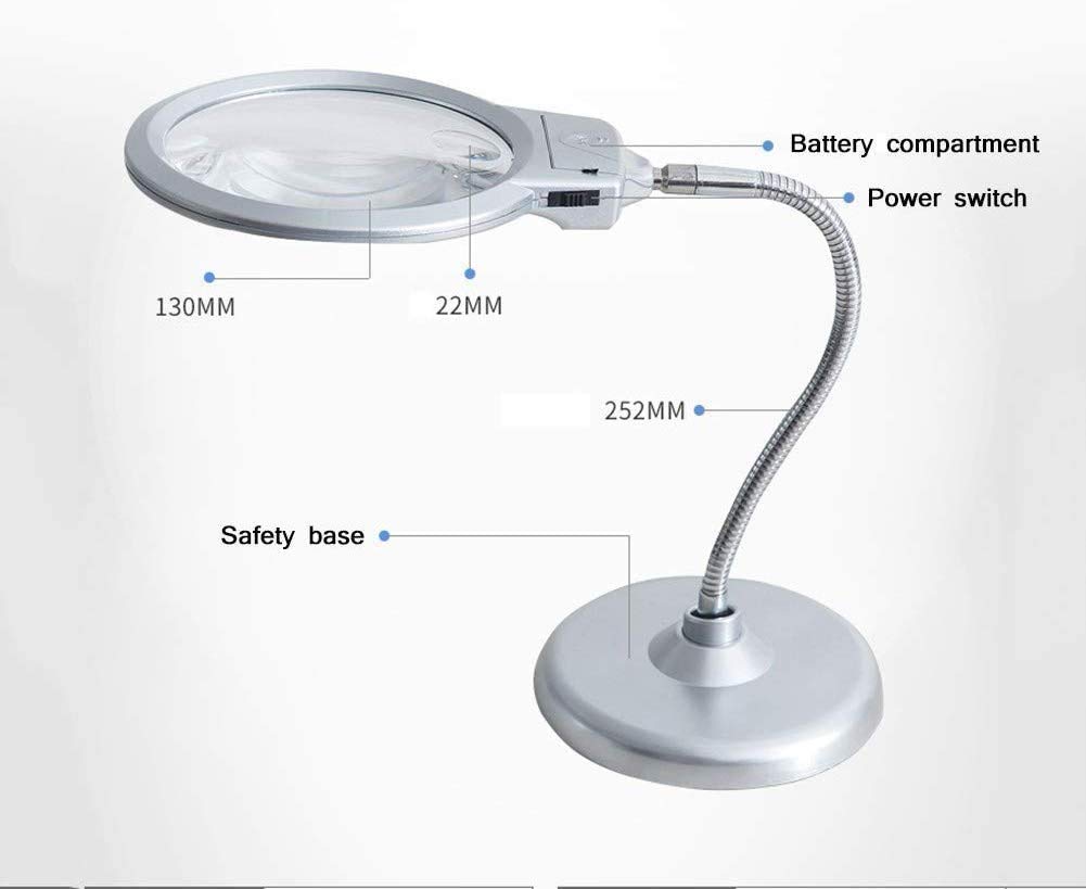 Lupa Lectura de Lupa Lupa de Escritorio led portátil Lupa iluminada para Lectura inspección Soldadura de reparación de Agujas Matrimonio Matrimonio