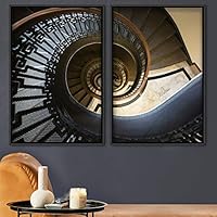 2 Piece Framed Canvas Wall Art Solid Structures Canvas Prints Home Artwork Decoration for Living Room,Bedroom - 16