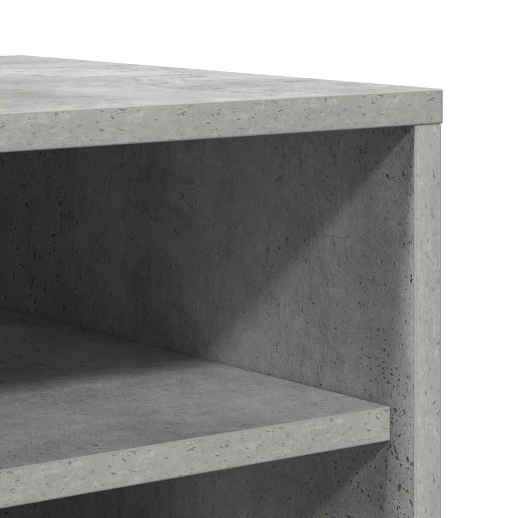 Zapatero de madera (31,5 x 35 x 90 cm, 6 compartimentos), color gris
