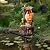 Kalona Gnome Outdoor Waterfall Fountain with LED Lights, Resin Tree Stump Waterfall Fountain for Patio Balcony Yard, 21" Tall Garden Water Feature 25007