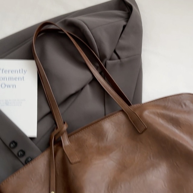 Bolso Tote de Cuero PU ligero para mujer miniatura 7