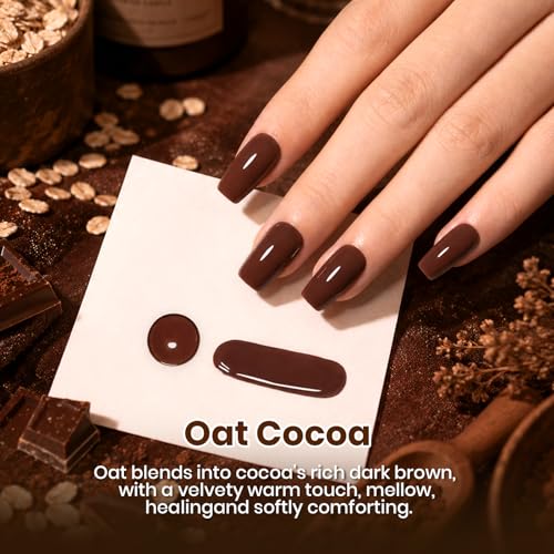 Image of Beetles Brown Gel Nail Polish - Oat Cocoa 15ML /0.51Fl Oz, Dark Brown Gel Polish, Color-Matched Bottle, Soak-Off UV LED, Long-Lasting Holiday & Fall Nails Art for DIY Beginners & Salon Pros
