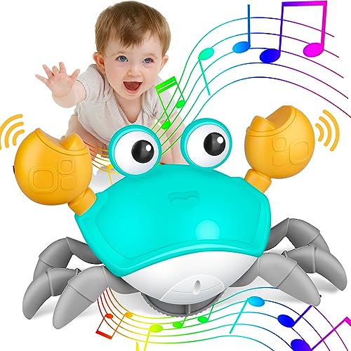 Crawling Crab Baby Toys, Tummy Time Toy Gifts 3 4 5 6 7 8 9 10 11...