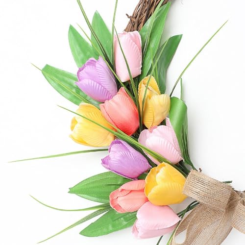Corona floral artificial para puerta que soluciona la decoración viva 7