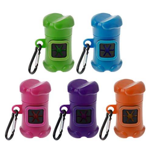 Lsy0123 - Dispenser per sacchetti della spazzatura a forma di osso per cani, con 15 sacchetti per la pulizia