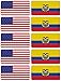 (x10) 3M Reflective Ecuador and US Flag Stickers | Versatile Safety Decals | Hard hats, laptops, bikes, toolboxes