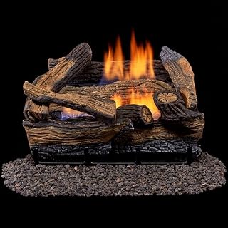 Duluth Forge Ventless Dual Fuel Gas Log Set-18 in, Split Red Oak