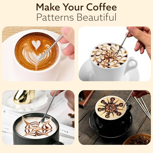 Image of AGARO Milk Frothing Pitcher - 350ml Stainless Steel Coffee Jug with Latte Art Pen | Durable 304 Steel Espresso Pitcher for Milk Frothing, Cappuccino & Barista Tools