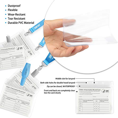 4X3 Inches Horizontal Badge Holder, Clear Id Card Holder With Waterproof Resealable Zip Type Protector, Badge Sleeve Fits Name Tag Holder/Rfid/Proximity/Credit Card(Holders,50Pcs) #TOP3