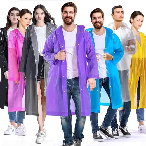 Image of Motopack EVA Waterproof Raincoat for Men & Women with Hood | Unisex Reusable Transparent Universal Rain Wear | Lightweight Full Sleeve Poncho with Button Closure for Travel, Camping & Hiking (Random)