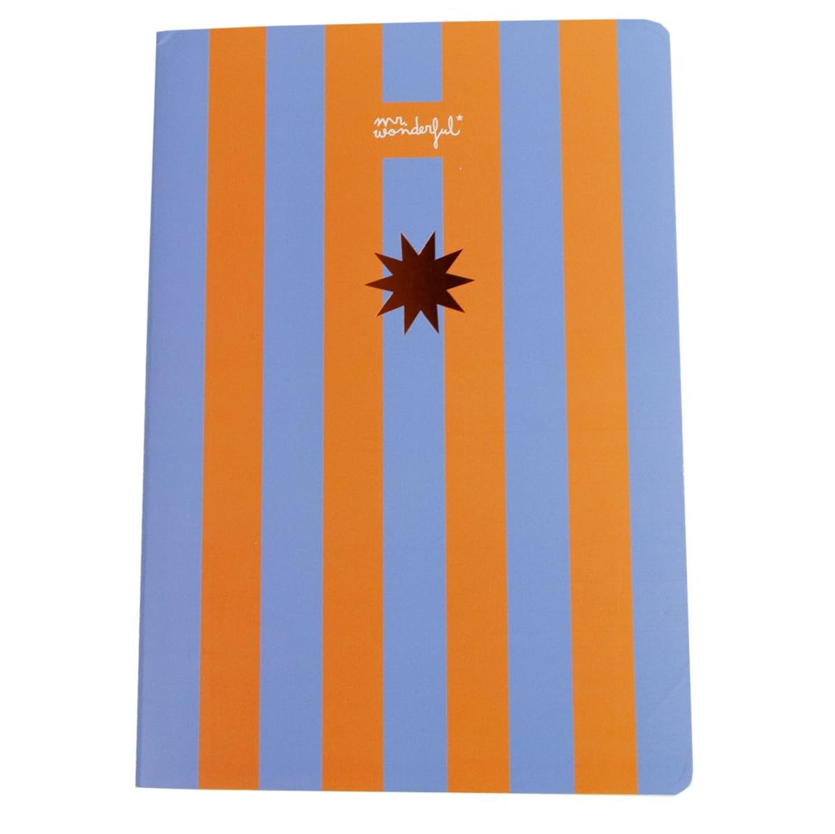 Mr Wonderful – Notebook A5 with Ruled Sheets – 40 Pages – Notebook – Stitched Binding – Blue and Orange Stripes