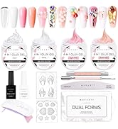 Makartt Solid Gel Builder Kit Non-Stick-Hand Nail Extension,All in One Hard Gel Nail Kit Base Top...