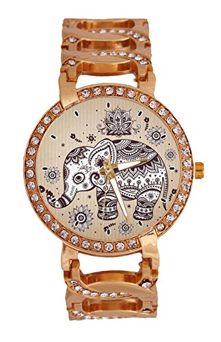 jkfgweeryhrt Elefanten Damen-Armbanduhr Armband Band Rose Gold Edelstahl Armbanduhr Cover