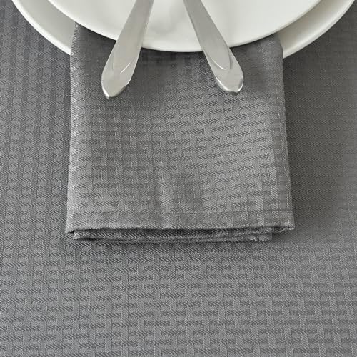 Image of maxmill Cloth Napkins Weaved Texture Pattern Soft Comfortable and Luxury Serviette for Restaurant Family Dinners Weddings Parties and Banquets Set of 4 Pieces, 20 x 20 Inch Charcoal Gray