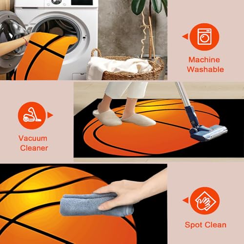 Tapis de basket antidérapant lavable grand format motif dessin animé