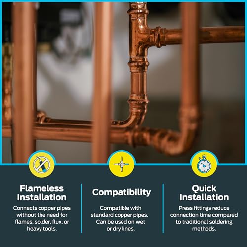 SharkBite 1/2 Inch Copper Press x 1/2 Inch FTG 45 Degree Street Elbow, Plumbing Fitting, Pack of 5, UPR615X5
