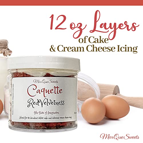 Gourmet Cake In A Jar - Red Velvet Cupcake Layered With Cream Cheese Icing - Birthday Gift Baskets, Dessert Snack Care Package, Send A Bakery Fresh Cake To Friends Or Family, Redvelvetness By Marquesweets, 12 Oz #TOP4