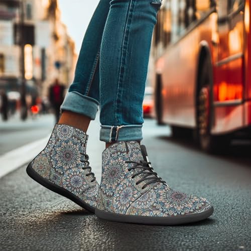 Image of Binienty Zero Drop Sole Barefoot Men's Women's PU Leather Flat Minimalist Barefoot Sneakers Athletic Shoes Waterproof