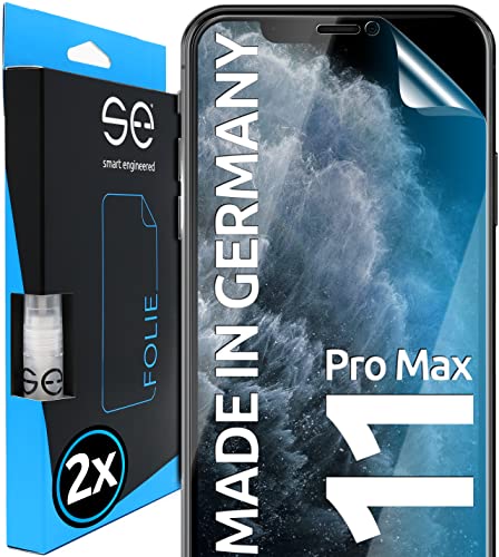 S.E pour iPhone 11 Pro Max Film Protecteur - 2x Films en SET depuis l'Allemagne, Film 11 Pro Max Hydrogel , Application très facile, Film iPhone 11 Pro Max comme alternative au Verre Trempé 11 Pro Max