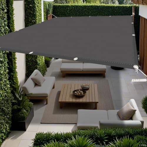 Sonnensegel, 200 x 580 cm, strapazierfähiges Vordach für den Außenbereich, für Garten, Terrasse und Hof, 95 % UV-Schutz, Markise mit Ösen, stilvolle Anthrazit-Farbe