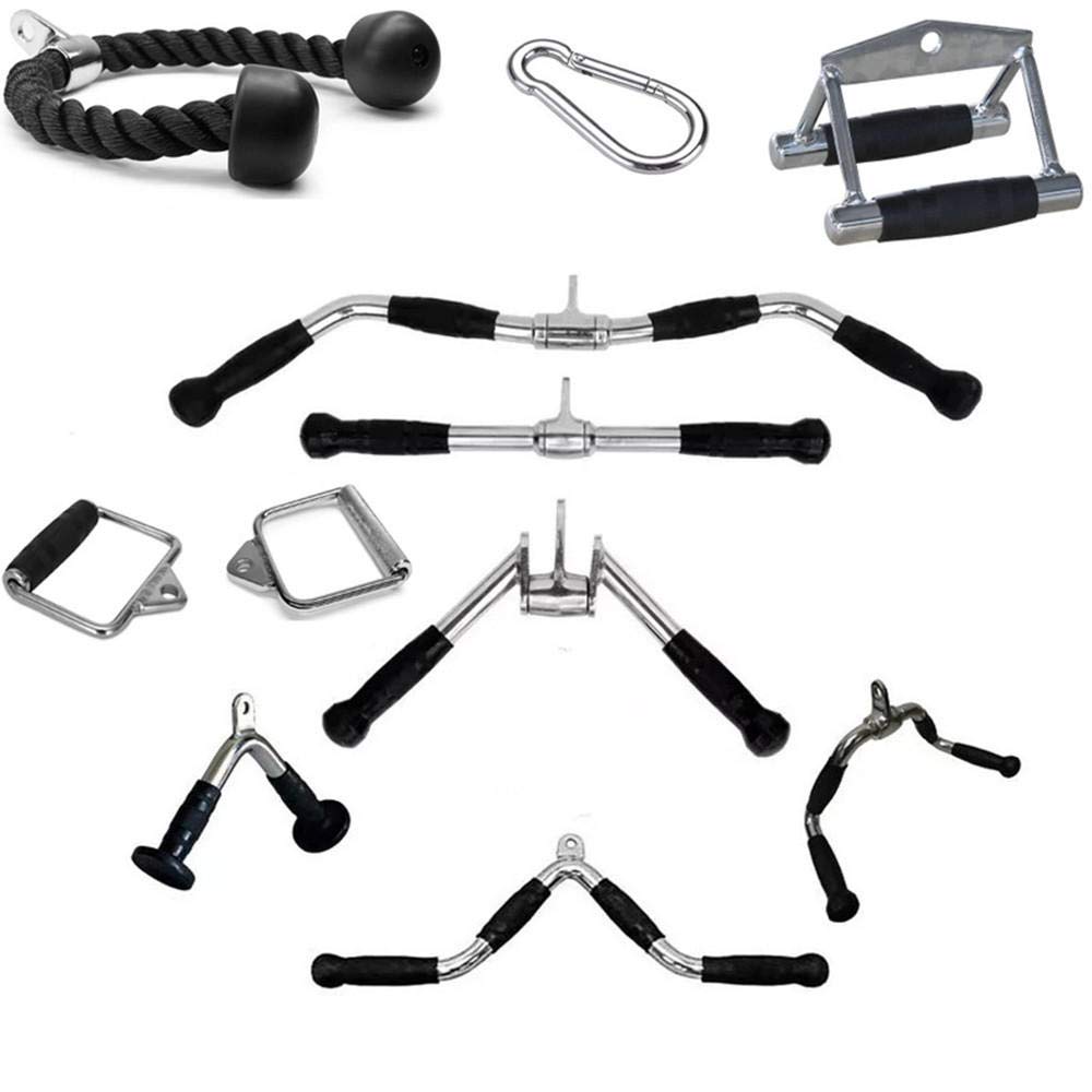 Buy Cable Machine Attachments Straight Lat Bar Triceps Bar Attachment Drop Bar with Handle Power