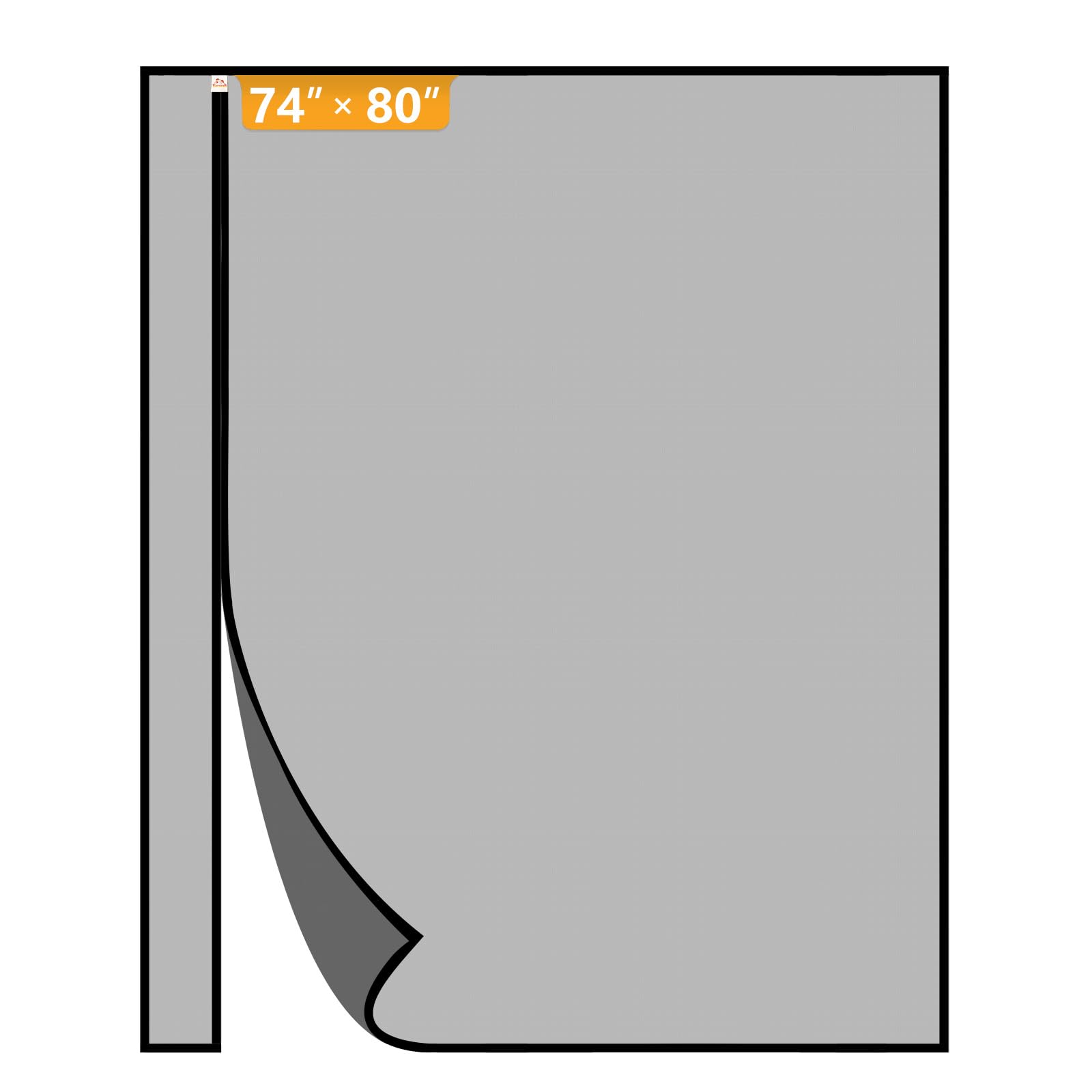 Photo 1 of Yotache Reversible Left Right Side Opening Magnetic Screen Door Fits Door Size 74 x 80, Enjoy Breeze Net Curtain for Balcony, Patio Sliding Door, Actual Screen Size 76" x 81", Black