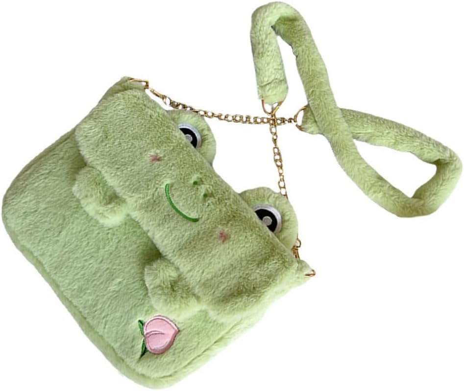 Cute Plush Frog Crossbody Bag Portable Shoulder Bag for Women Stylish Plush Backpack Unique Chic Design for Everyday Use