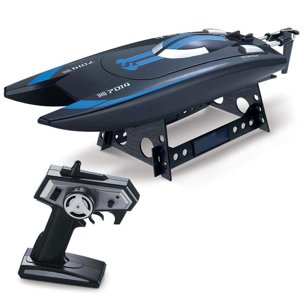 Amewi 26072 Rennkatamaran 7014 RC Einsteiger Motorboot 100% RTR 350 mm, Blau