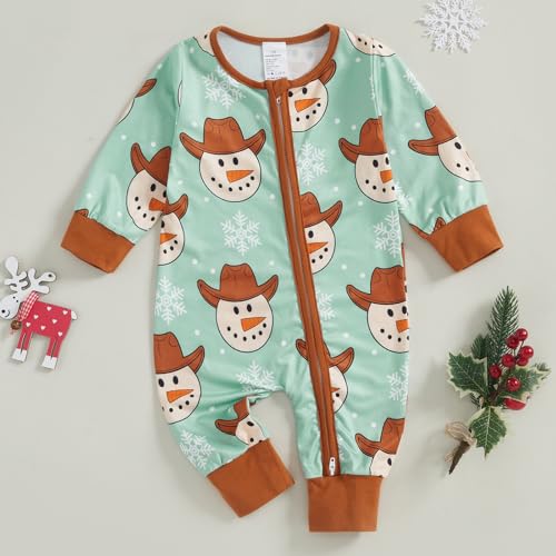 FIOMVA My First Christmas Baby Boy Girl Outfit Newborn Highland Cow Romper Infant Jumpsuit Western Fall Winter Clothes2
