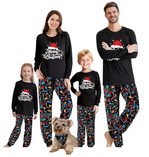 Awoscut Christmas Family Matching Pajamas Christmas Pjs Holiday Nightwear Sleepwear Sets Long Sleeve...