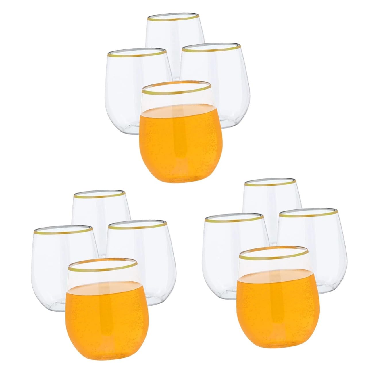 Didiseaon 3sets Disposable Wine Whiskey Glasses Party Cups for Cocktails Juice Clear 4pcs*3