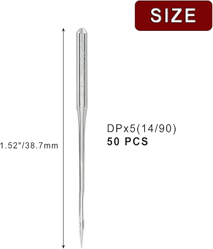 Miniatura 3 de Kemcatui Agujas para máquina de coser 9014, 50 agujas de bordar DPx5 Brother para el hogar, agujas de coser estándar universales, tamaño universal
