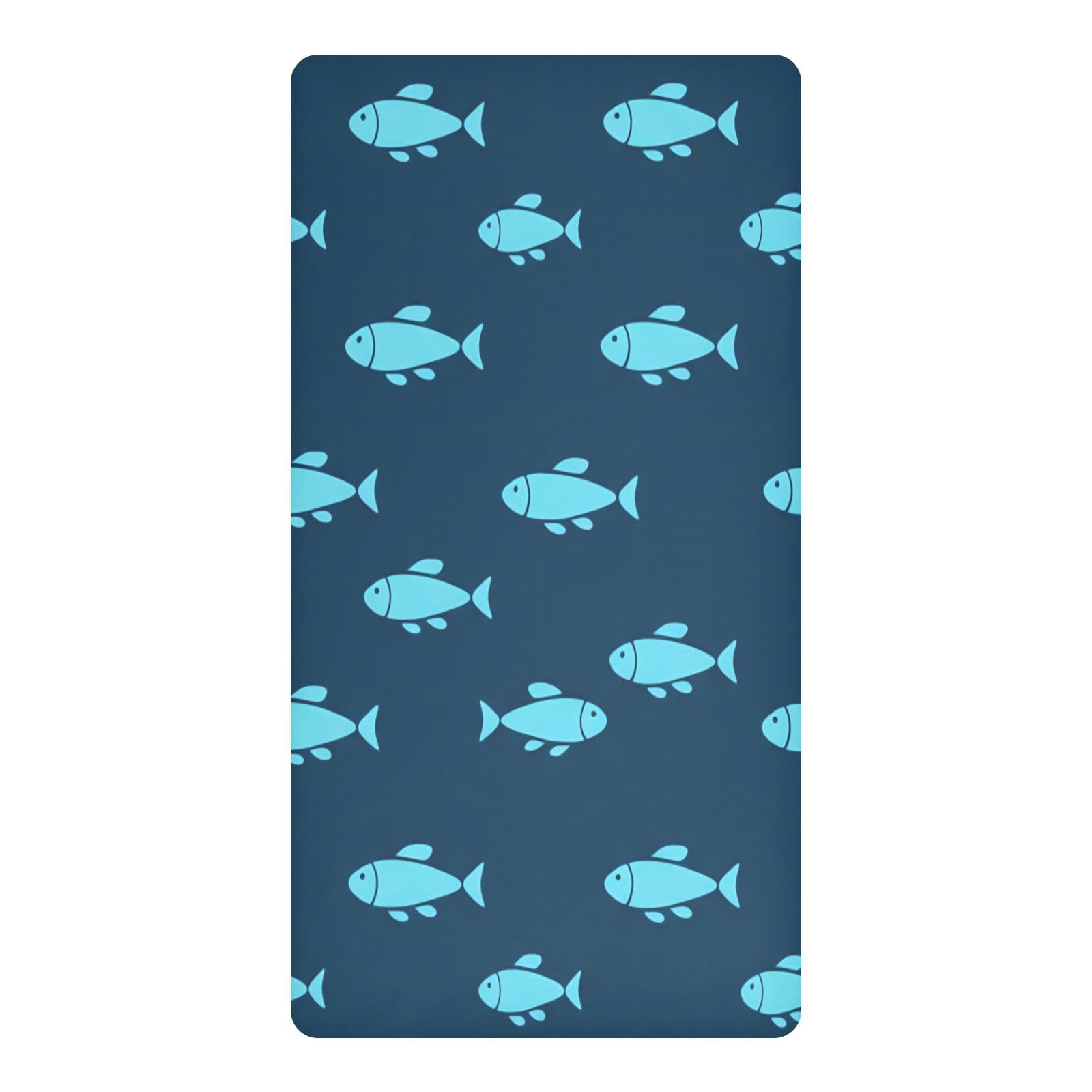 JiangGgen Cartoon Fish Baby Crib Sheet Soft Breathable for Standard Crib-M
