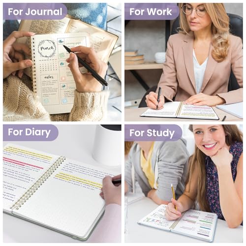 Image of Taja Dotted Spiral Journal Notebook for Women & Men, 140 Pages, Dotted Notebook for Journaling & Note Taking, Journals for Writing, A5(5.7 inch x 7.9 inch) - Purple