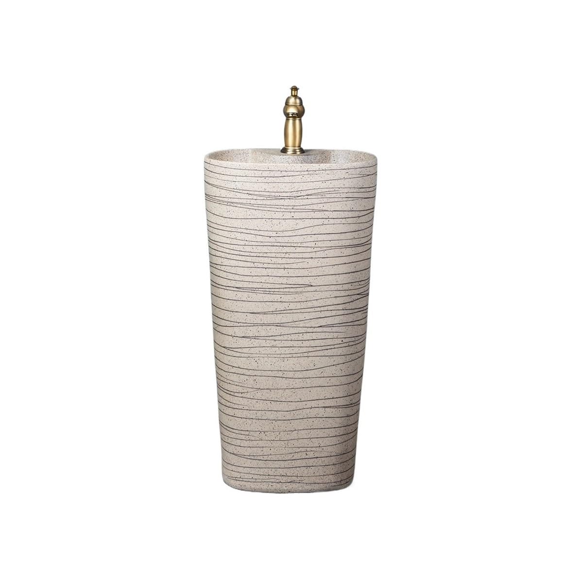 Zhaoj24-05 One Color Pedestal Sink Ceramic Floor Standing Wash Basin Courtyard Integrated Pedestal Sink For Bathroom