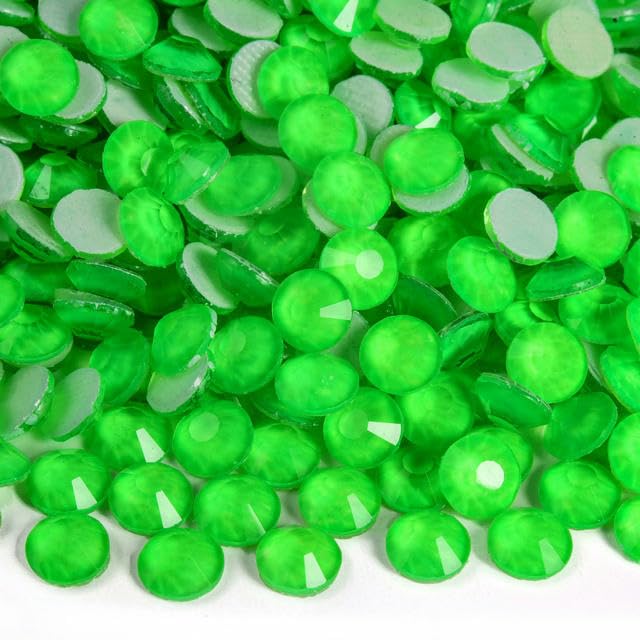 Glitter Neon Hot Fix Rhinestones Strass Rhinestone Diamond DIY Accesorios de costura Cristales  Verde SS20 1440pcs