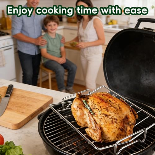 Soporte para Costillas de Barbacoa que Optimiza Espacio en Parrillas Pequeñas 5