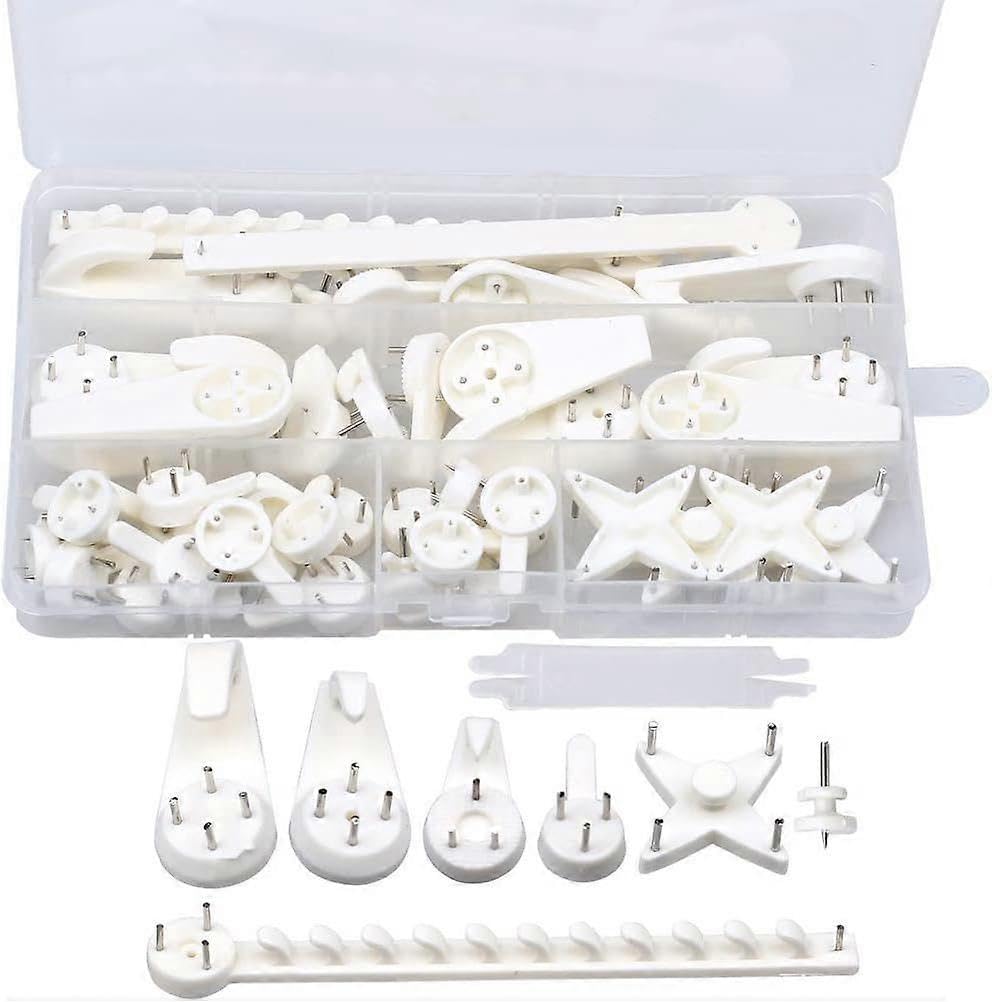 JOYHAPPST Set of 42 Photo Frame Hooks, Picture Hanging Kit, Swedish Wall Hooks for Fixing Photo Frame and Picture