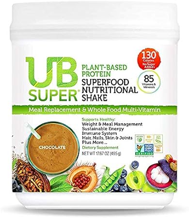 Amazon Com Ub Super Meal Replacement Protein Superfood Nutritional Shake Vegan Gluten Free Non Gmo No Added Sugar Nutrient Rich Dietary Supplement Chocolate Plant Based Health Personal Care