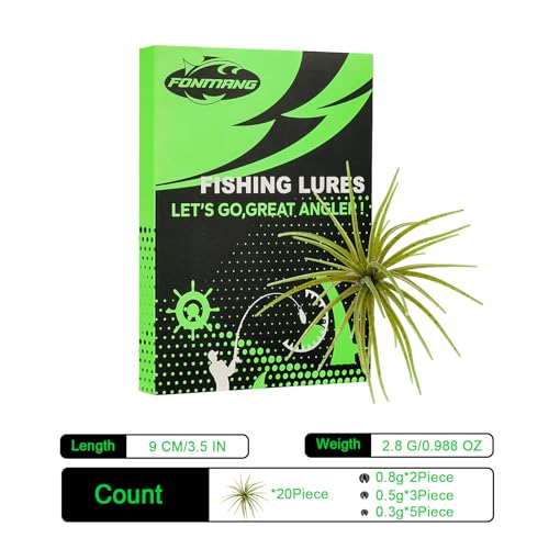 FONMANG 20pcs Creature Bait Dice Baits for Bass Fishing, Fuzzy Dice Fishing Lures with Rubber Legs, Soft Plastic Lure for Freshwater(A-Pumpkin Green, 3.5)